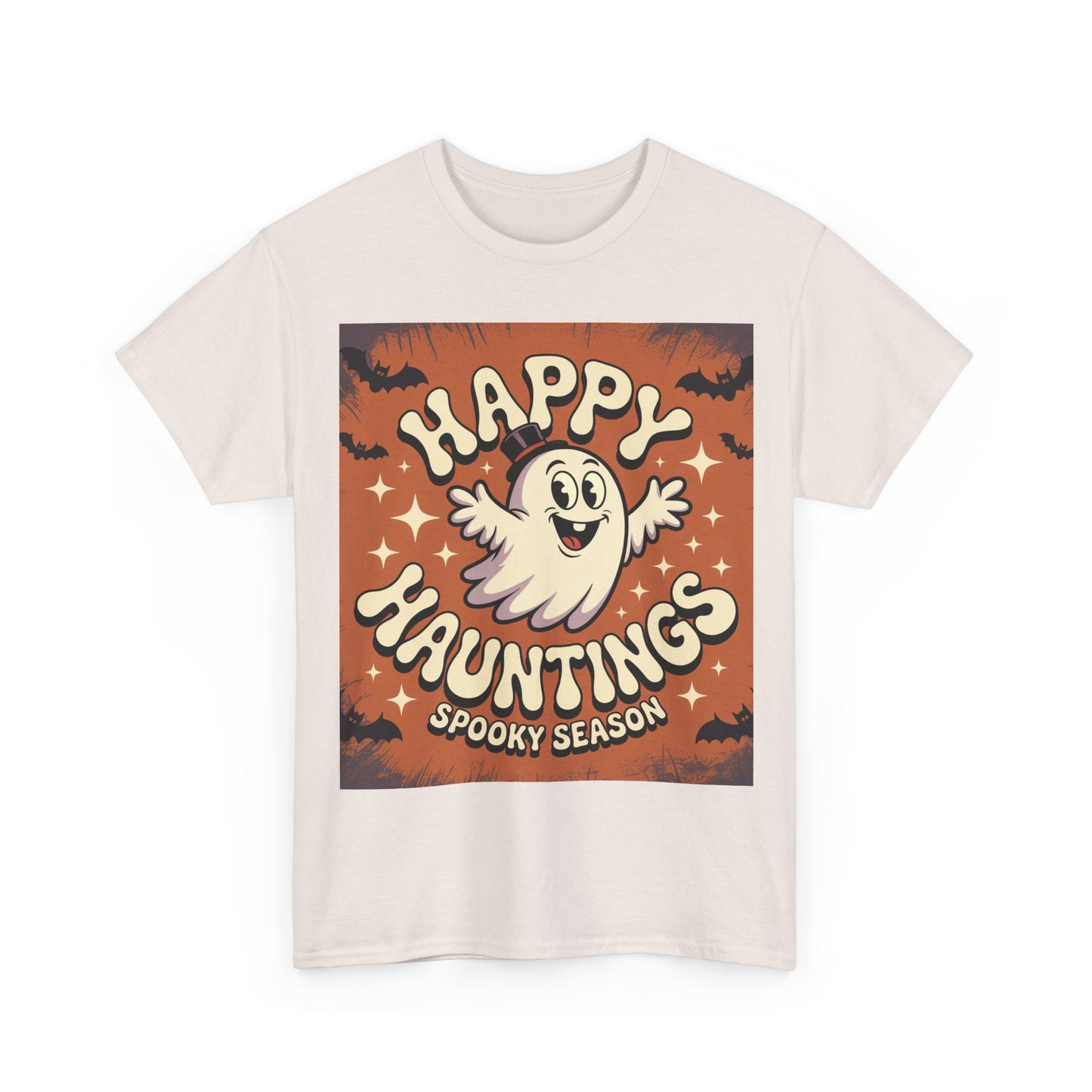 Happy Hauntings Unisex Halloween Tee, Spooky Season T-Shirt, Ghost Graphic Tee, Halloween Party Shirt, Casual Fall Wear