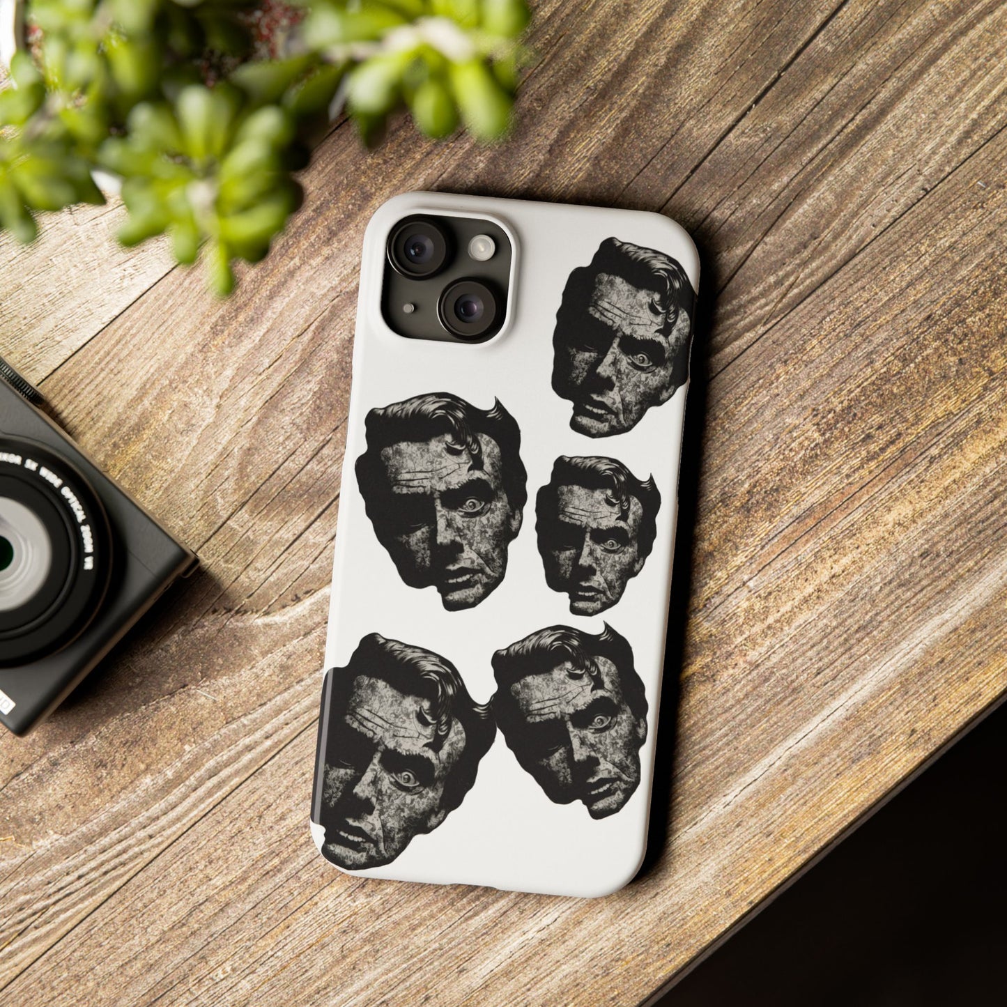 Artistic Slim Phone Cases with Unique Face Design, Trendy Accessories, Gift for Art Lovers, Stylish Phone Covers, Modern Tech [...]