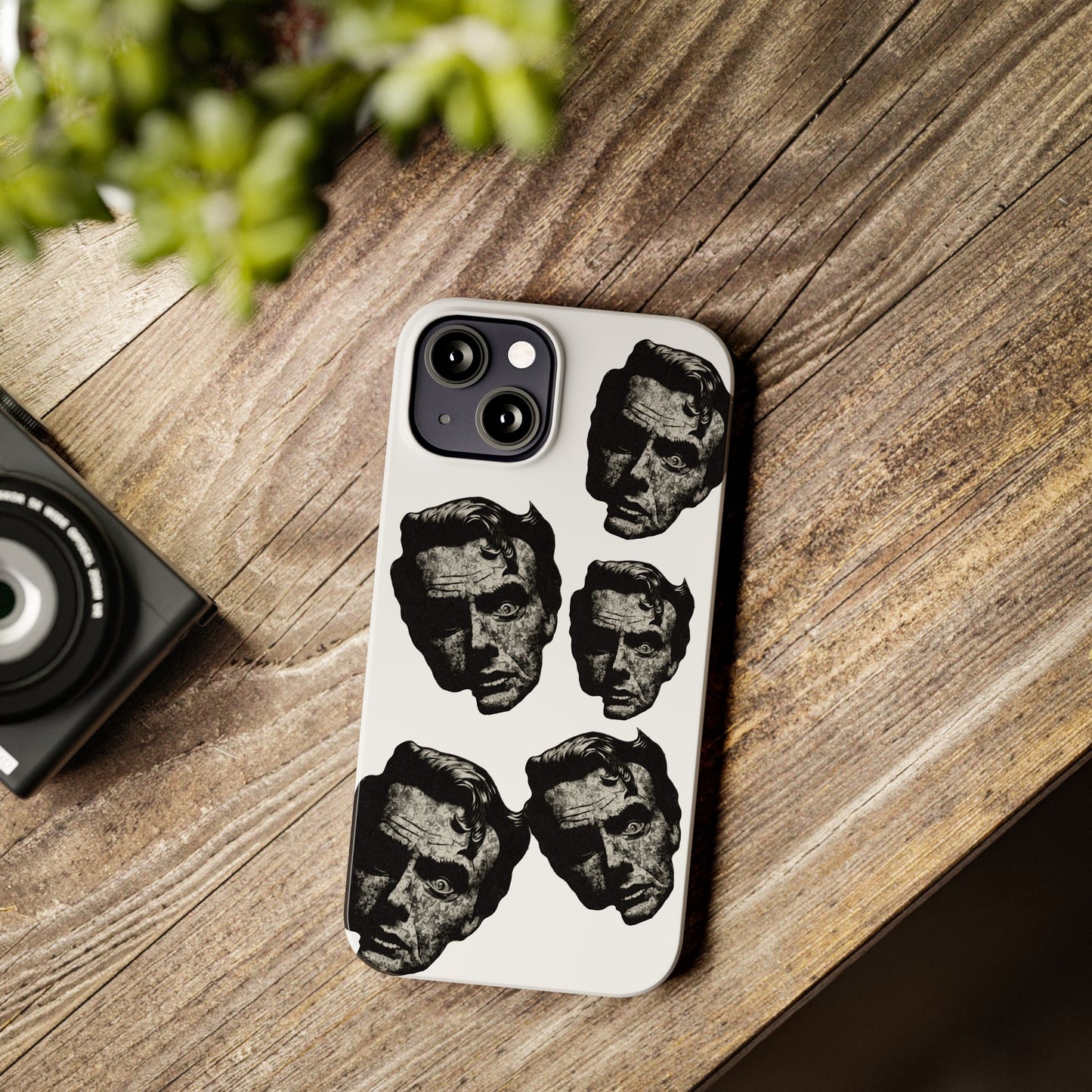 Artistic Slim Phone Cases with Unique Face Design, Trendy Accessories, Gift for Art Lovers, Stylish Phone Covers, Modern Tech [...]