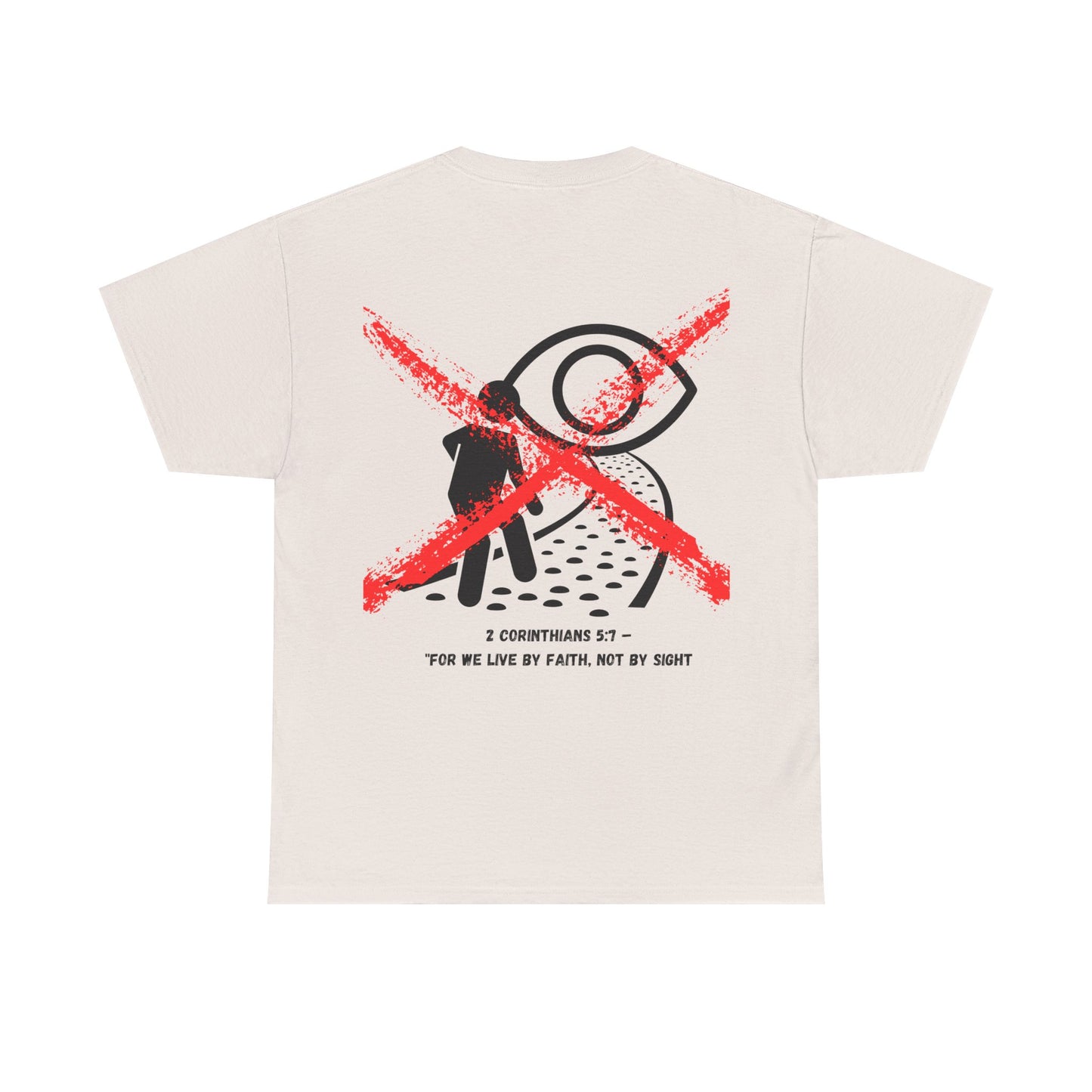 Faith-Inspired Unisex Heavy Cotton Tee, Inspirational T-Shirt, Youthful Streetwear, Spiritual Gift, Live by Faith Apparel