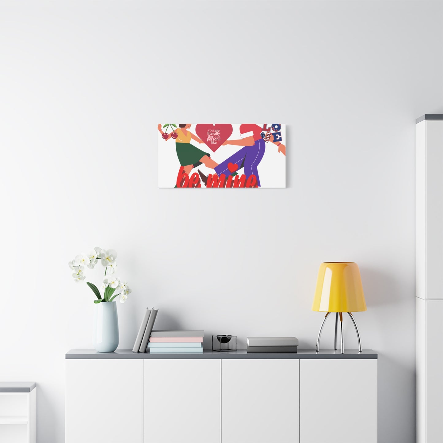 Vibrant Canvas Art Print, Cute Couple Dancing, Valentine's Gift, Home Decor, Love Quote Art, Heartfelt Wall Decoration