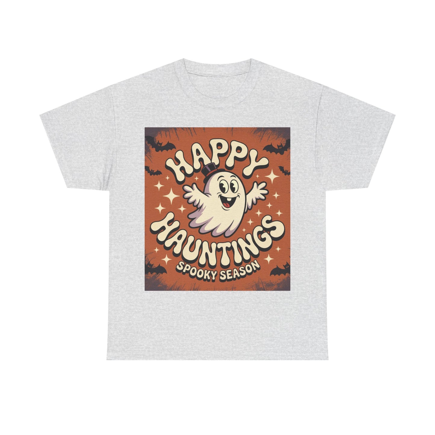 Happy Hauntings Unisex Halloween Tee, Spooky Season T-Shirt, Ghost Graphic Tee, Halloween Party Shirt, Casual Fall Wear