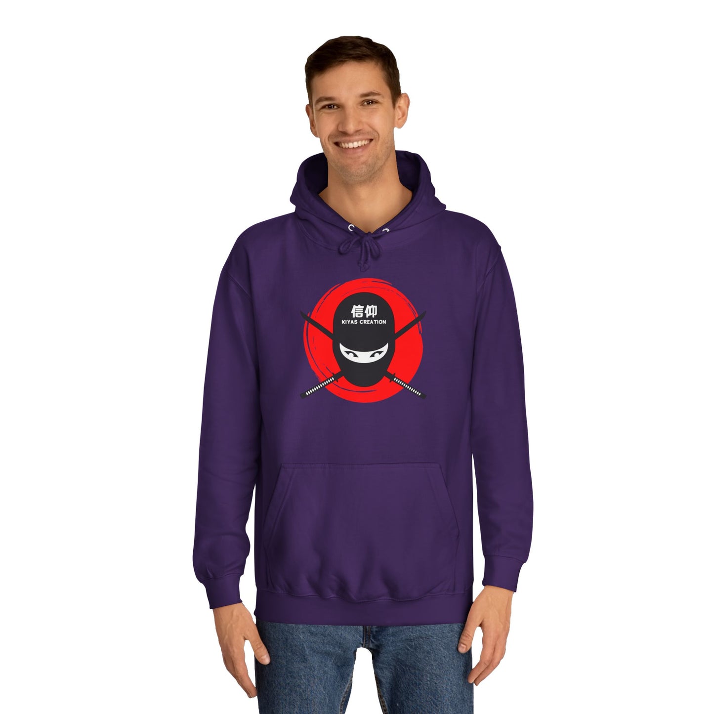 Ninja Spirit Unisex College Hoodie | Stylish Casual Wear, Gift for Students, Cozy Hoodie, College Fashion, Unique Graphic Sweatshirt
