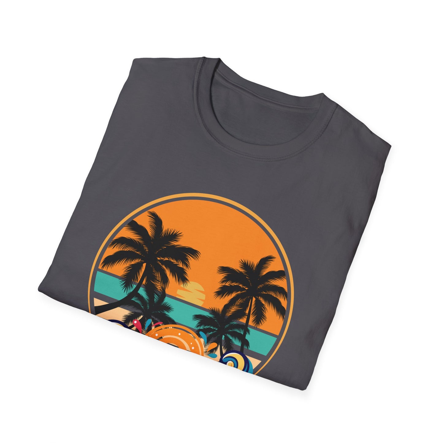 T-Shirt with Summer Vibes Graphic, Beach Lover Tee, Vacation Shirt, Fun Graphic Apparel, Sunshine Gift, Casual Summer Wear
