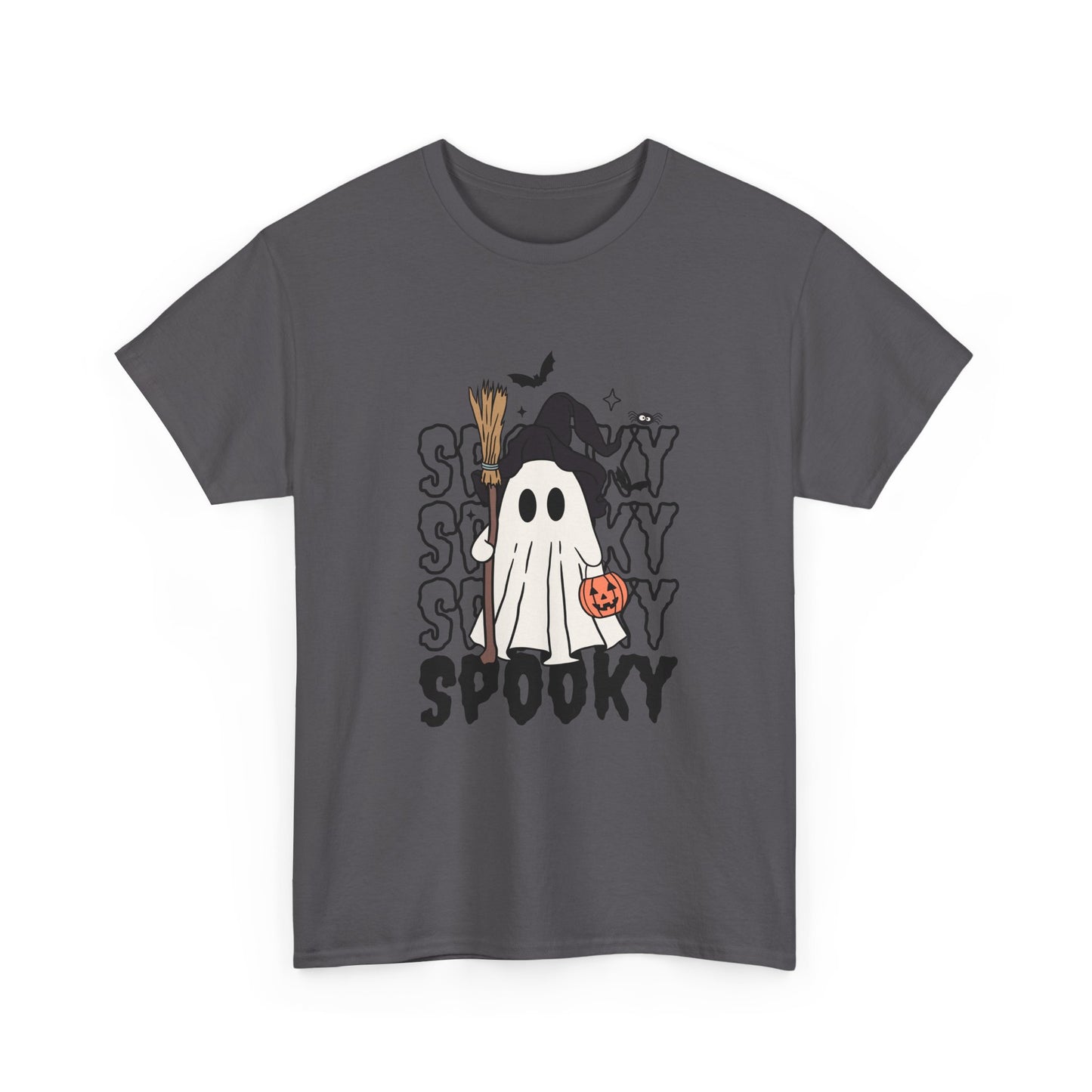 Spooky Ghost Unisex Heavy Cotton Tee - Halloween T-Shirt, Fall Fashion, Halloween Costume, Ghost Shirt, Casual Tee