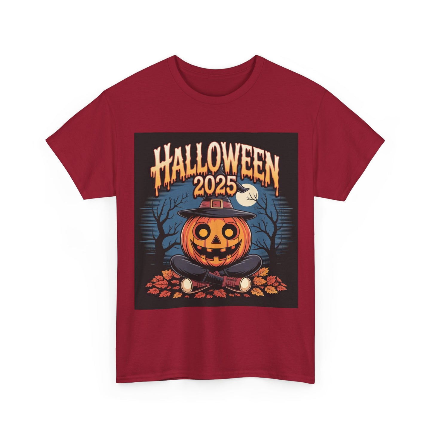 Halloween Pumpkin Tee, Unisex Heavy Cotton Tee, Spooky T-Shirt, Fall Apparel, Halloween 2025, Halloween Costumes, Autumn Fashion