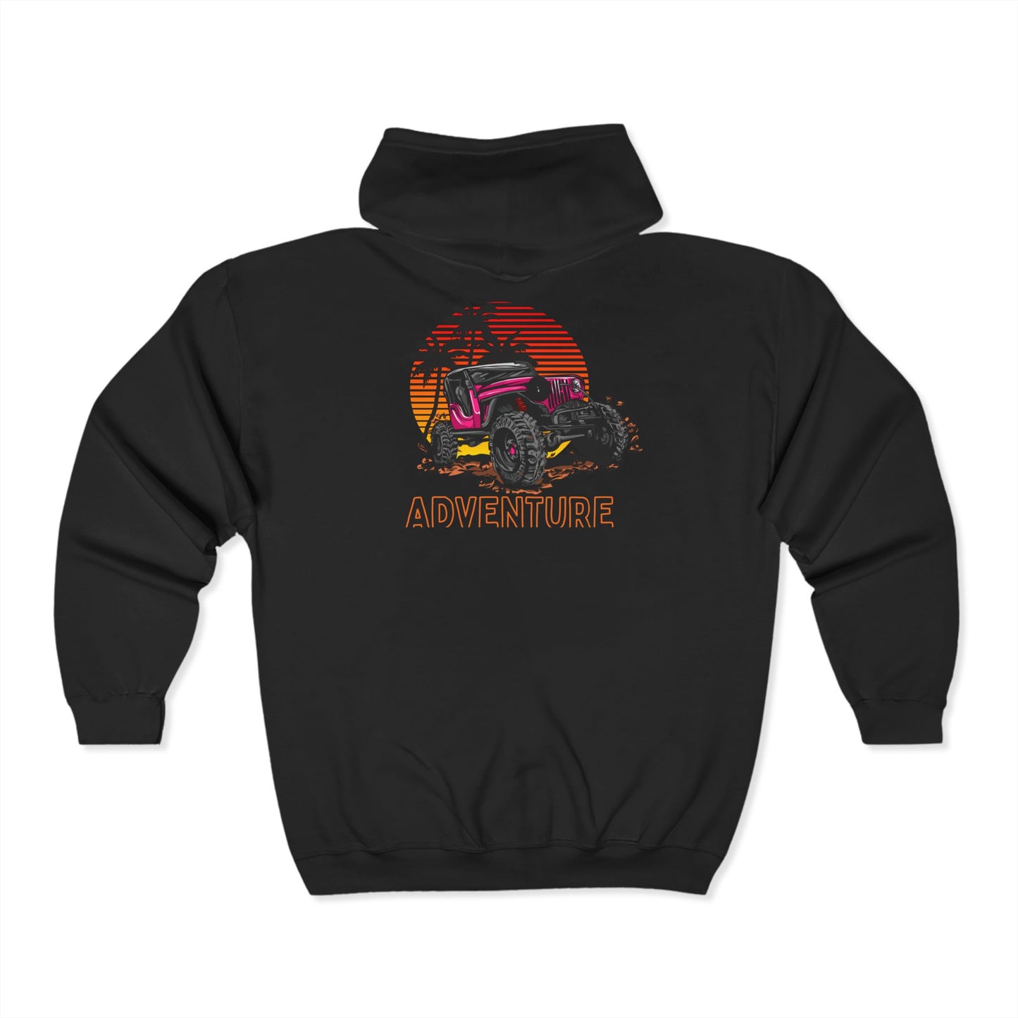 Adventure-Themed Full Zip Hoodie, Unisex Casual Sweatshirt for Outdoor Lovers, Perfect for Camping, Gifts for Him & Her