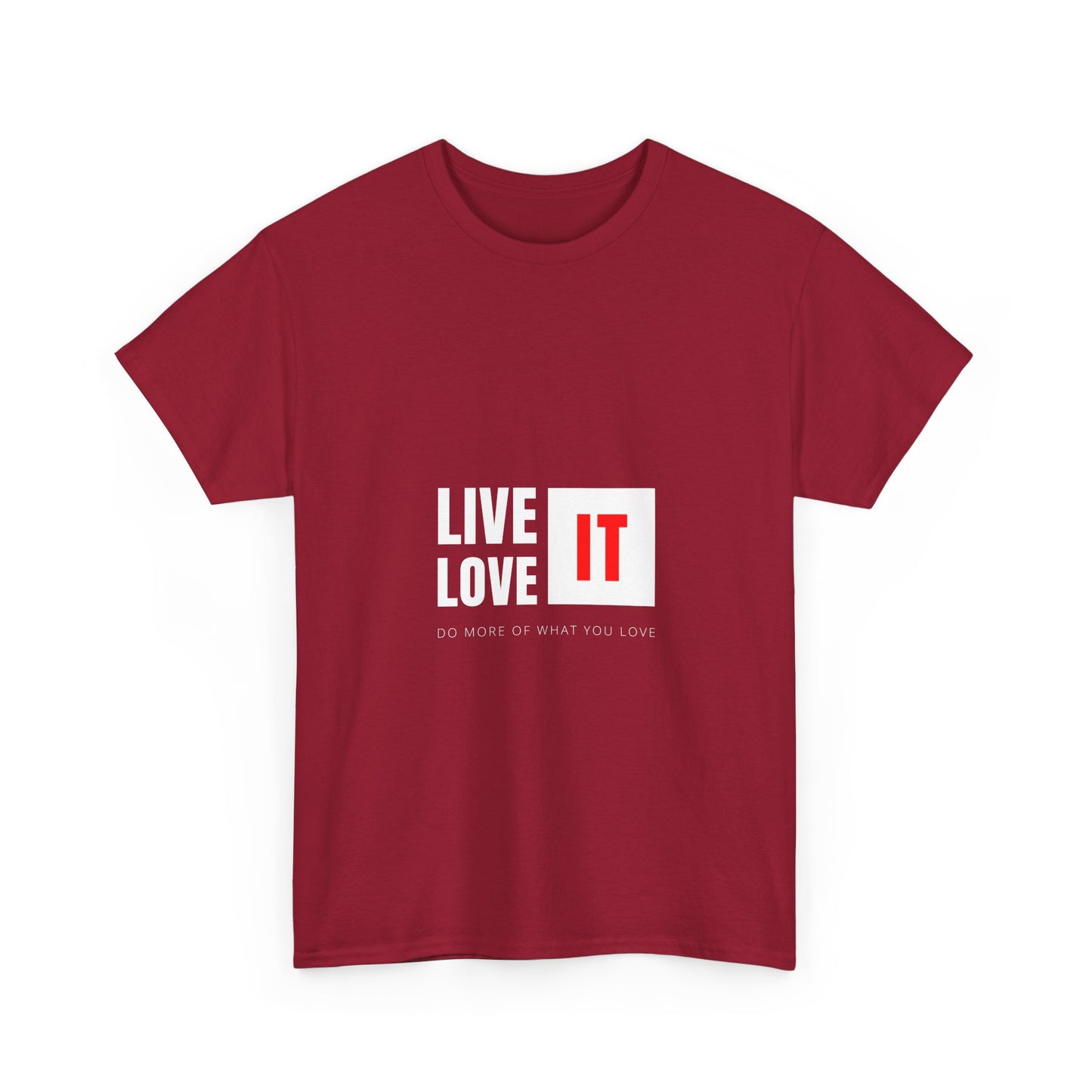 Unisex Heavy Cotton Tee - Live Love It, Casual Tee, Graphic T-Shirt, Comfortable Everyday Wear, Gift Idea for Friends, Relaxed Style