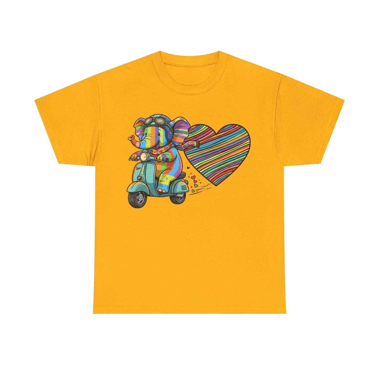 Vibrant Elephant Love Tee, Unisex Cotton T-Shirt, Colorful Graphic T-Shirt, Unique Gift for Animal Lovers, Casual Wear, Cute Apparel