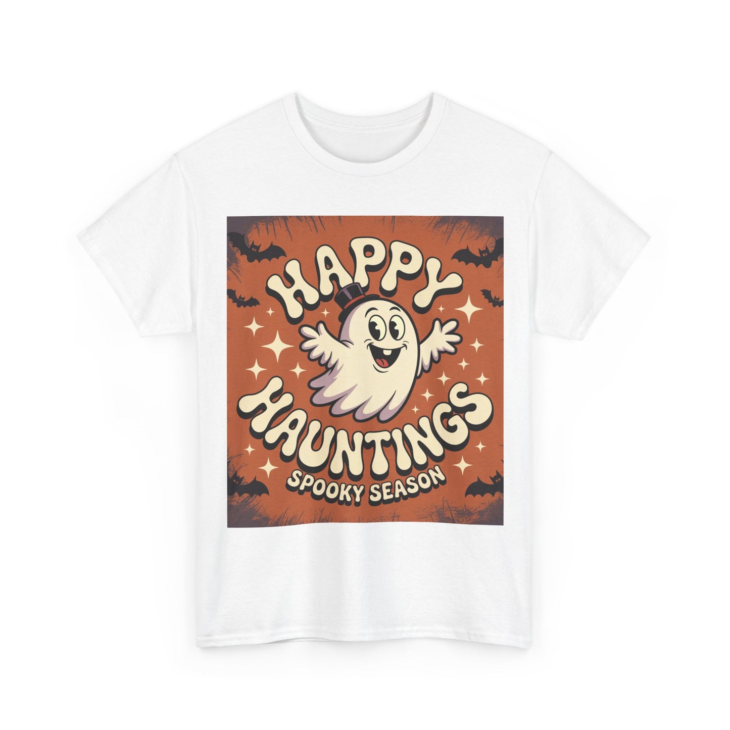 Happy Hauntings Unisex Halloween Tee, Spooky Season T-Shirt, Ghost Graphic Tee, Halloween Party Shirt, Casual Fall Wear