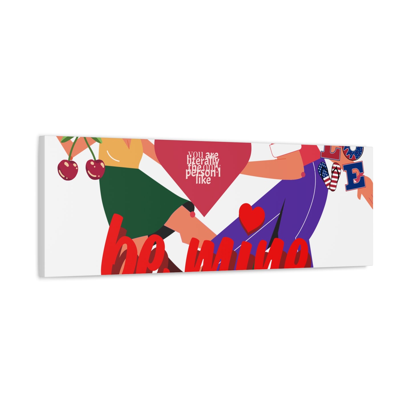 Vibrant Canvas Art Print, Cute Couple Dancing, Valentine's Gift, Home Decor, Love Quote Art, Heartfelt Wall Decoration