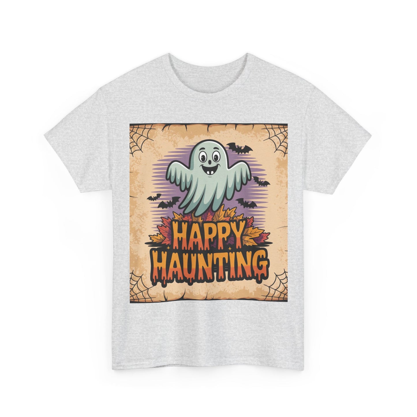 Halloween Ghost Tee, Happy Haunting Cotton Shirt, Unisex Spooky T-Shirt, Fall Festive Apparel, Ghostly Fun Clothing