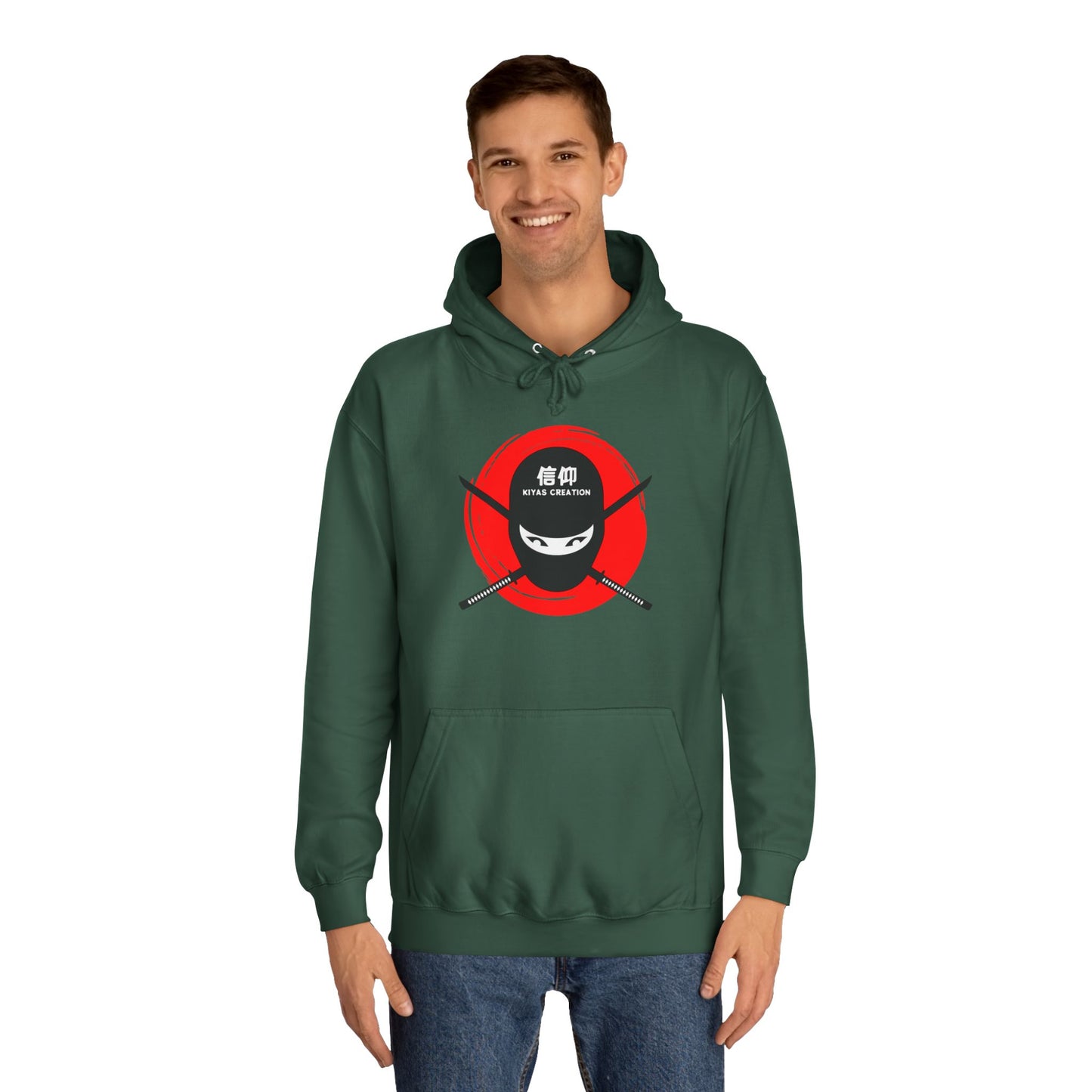 Ninja Spirit Unisex College Hoodie | Stylish Casual Wear, Gift for Students, Cozy Hoodie, College Fashion, Unique Graphic Sweatshirt