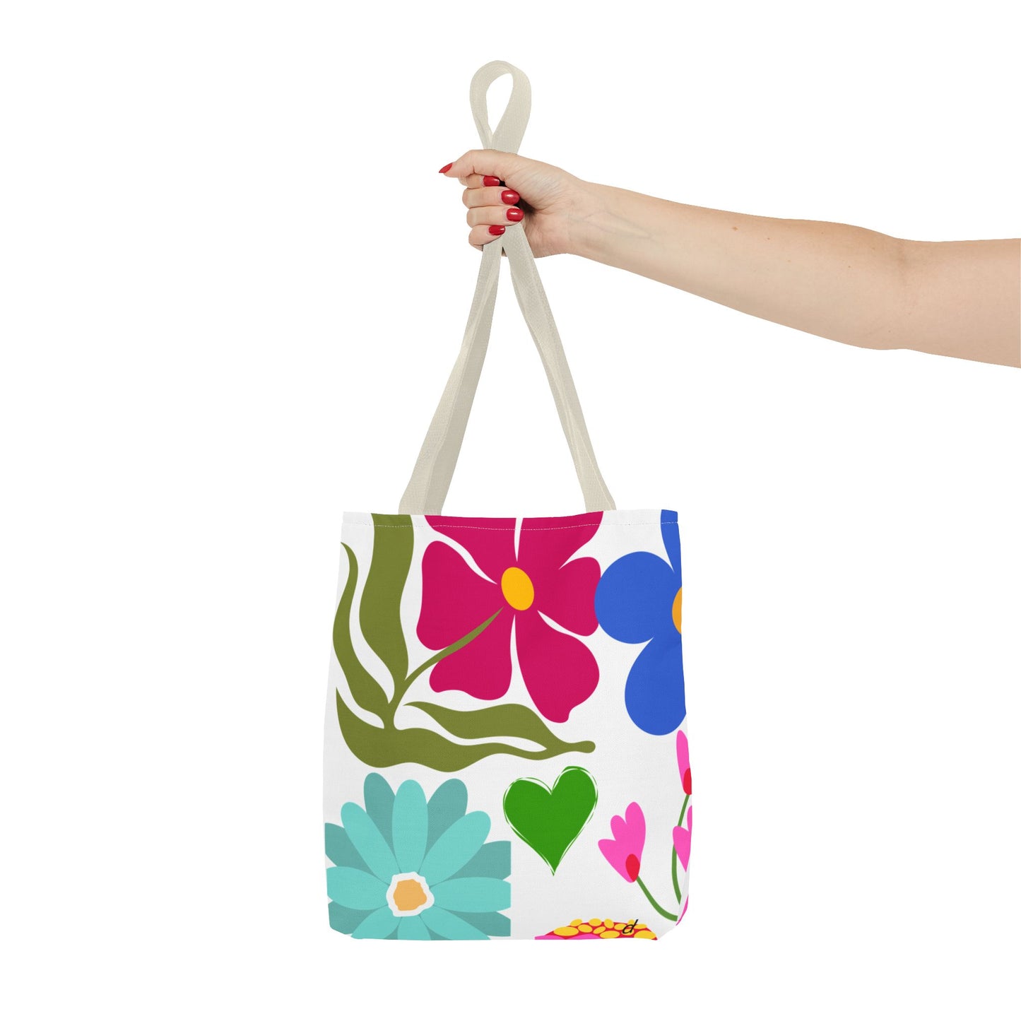 Floral Print Tote Bag, Colorful Shopping Bag, Everyday Carryall, Eco-Friendly Gift, Beach Tote, Spring Blooms