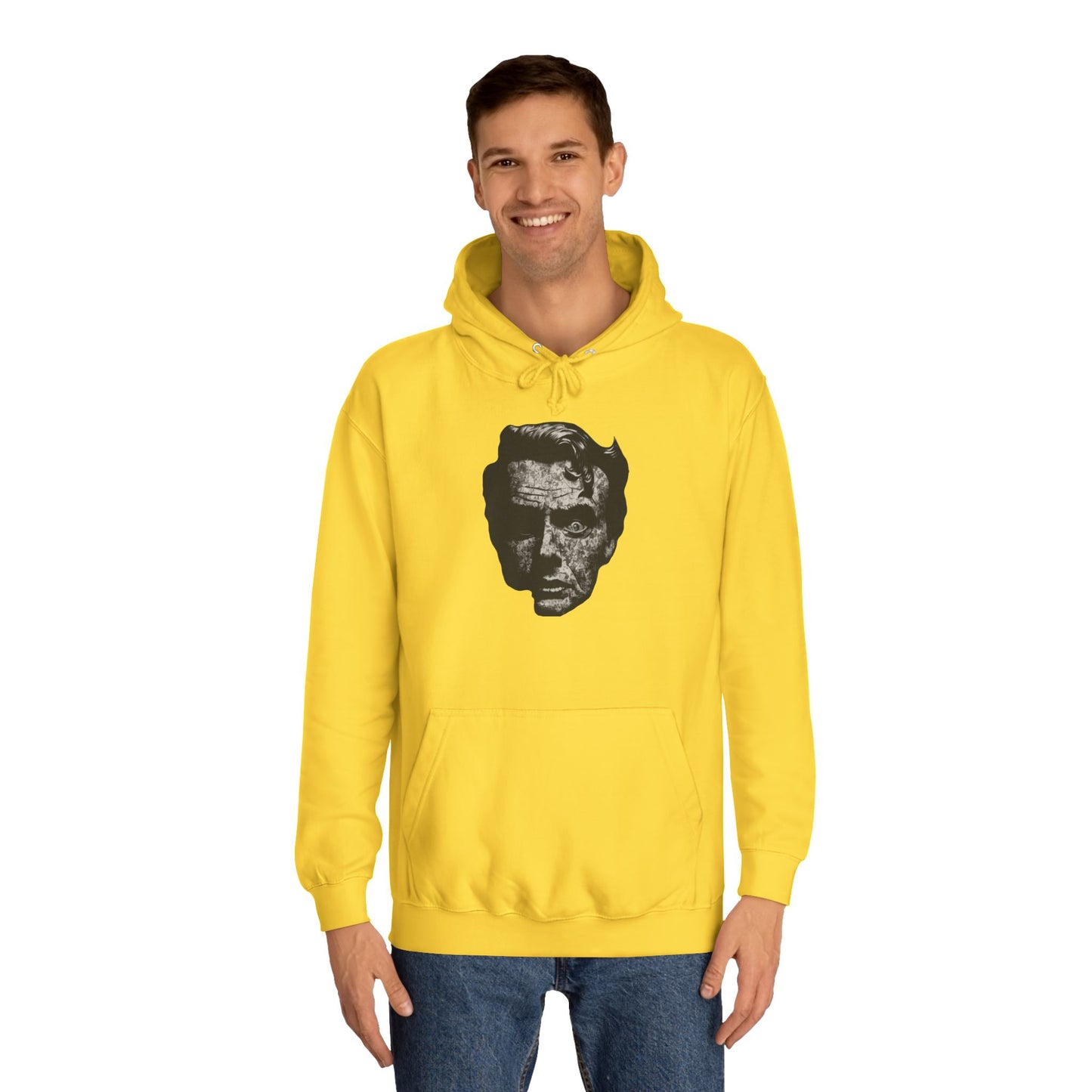 Unisex College Hoodie | Vintage Skull Design, Trendy Streetwear, Gift for Students, Cozy Outfit, Ideal for Fall