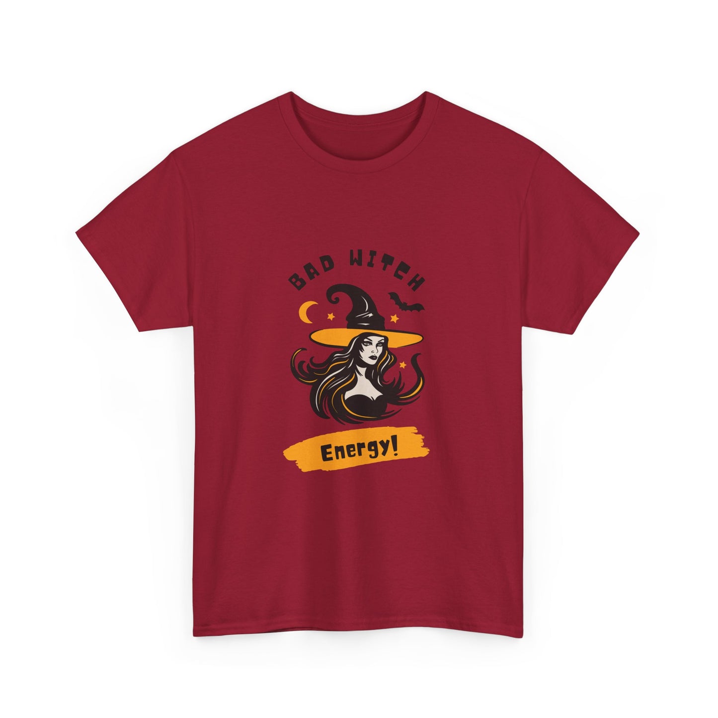 Bad Witch Energy Unisex Heavy Cotton Tee, Halloween T-Shirt, Witch Shirt, Gift for Her, Spooky Season Apparel