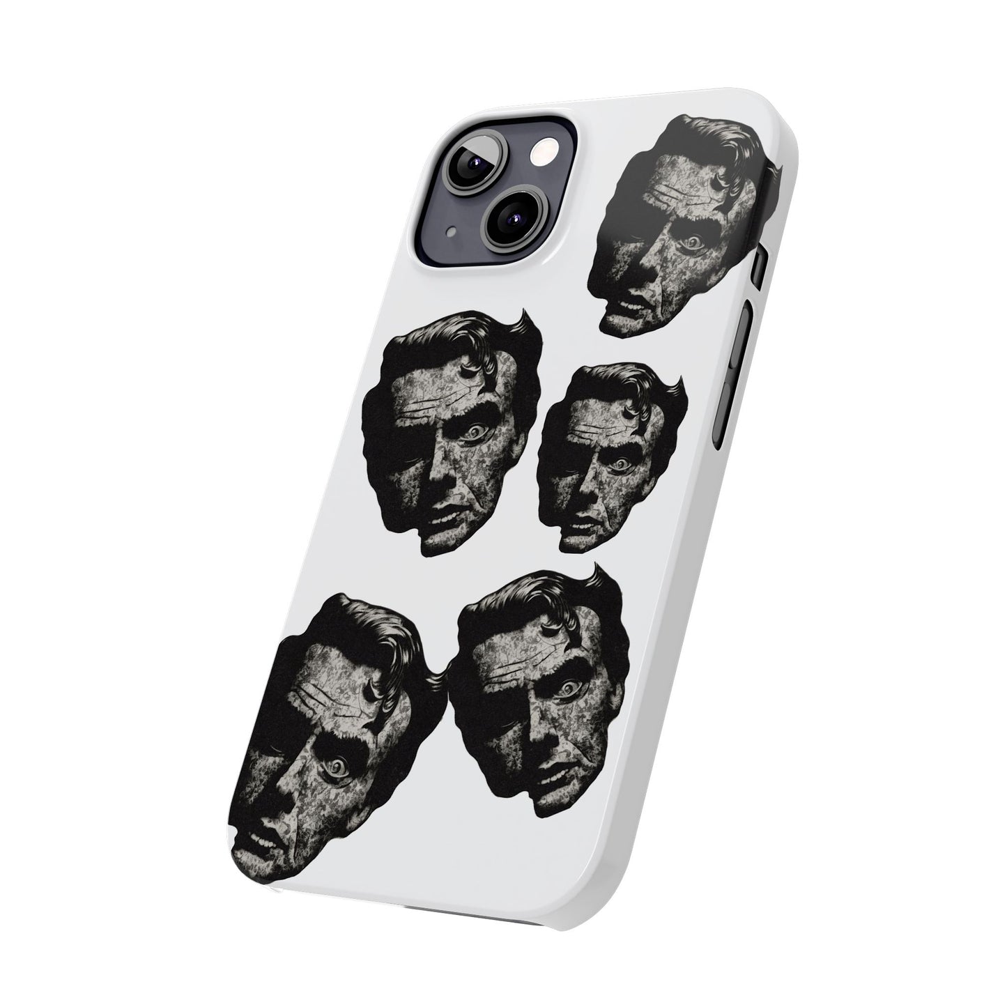 Artistic Slim Phone Cases with Unique Face Design, Trendy Accessories, Gift for Art Lovers, Stylish Phone Covers, Modern Tech [...]