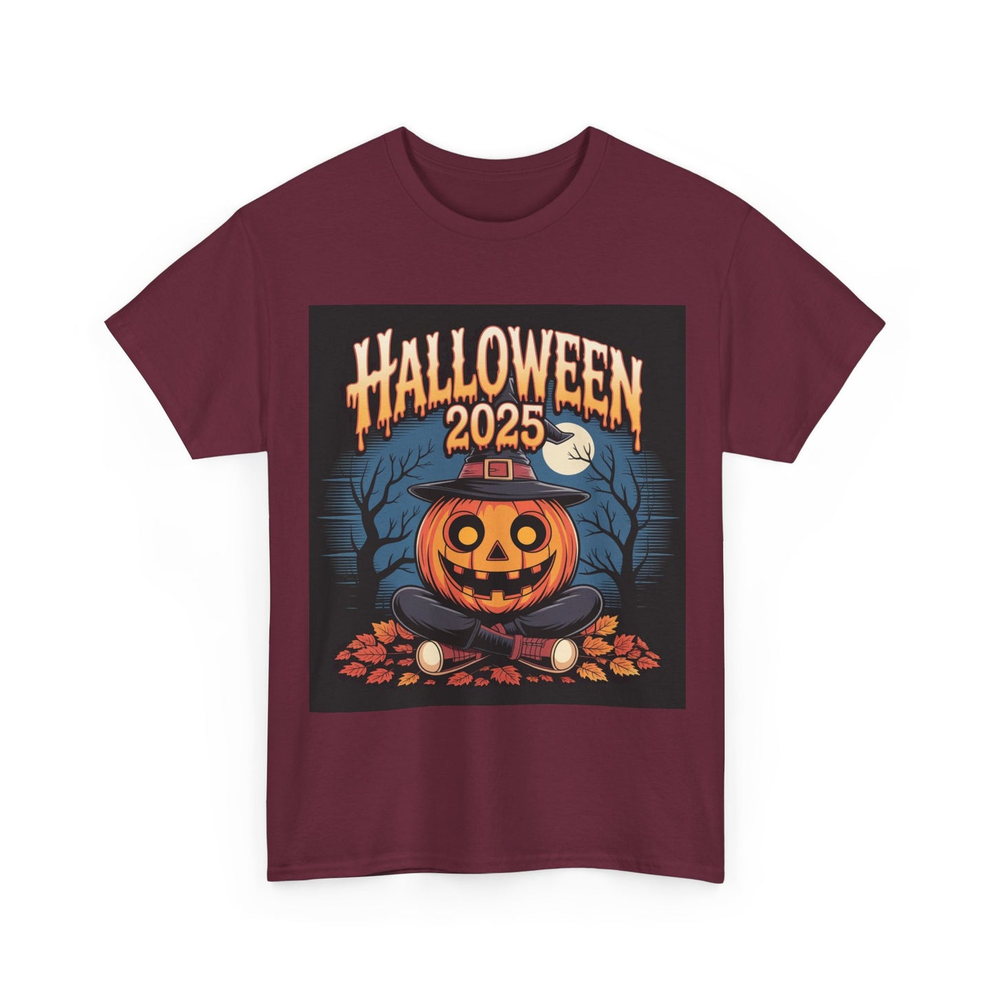 Halloween Pumpkin Tee, Unisex Heavy Cotton Tee, Spooky T-Shirt, Fall Apparel, Halloween 2025, Halloween Costumes, Autumn Fashion