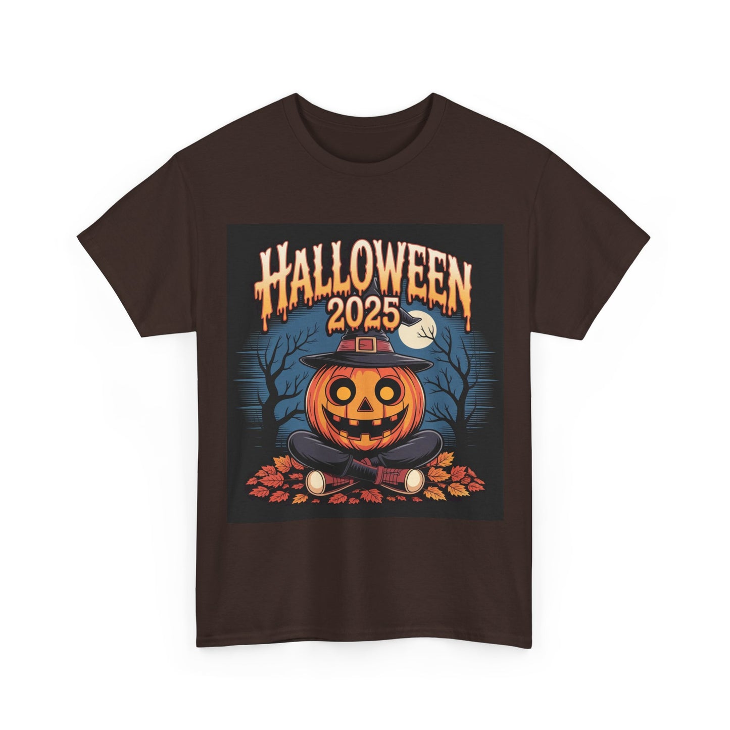 Halloween Pumpkin Tee, Unisex Heavy Cotton Tee, Spooky T-Shirt, Fall Apparel, Halloween 2025, Halloween Costumes, Autumn Fashion