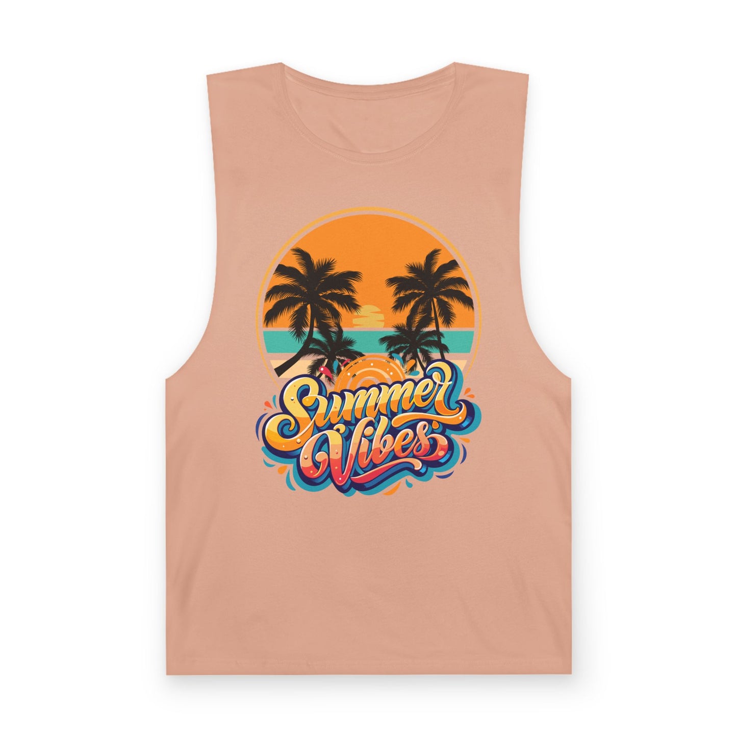 Summer Vibes Tank Top, Unisex Beachwear, Tropical Tee, Vacation Shirt, Casual Summer Apparel, Gift for Him/Her