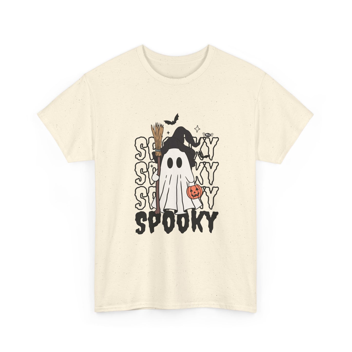 Spooky Ghost Unisex Heavy Cotton Tee - Halloween T-Shirt, Fall Fashion, Halloween Costume, Ghost Shirt, Casual Tee
