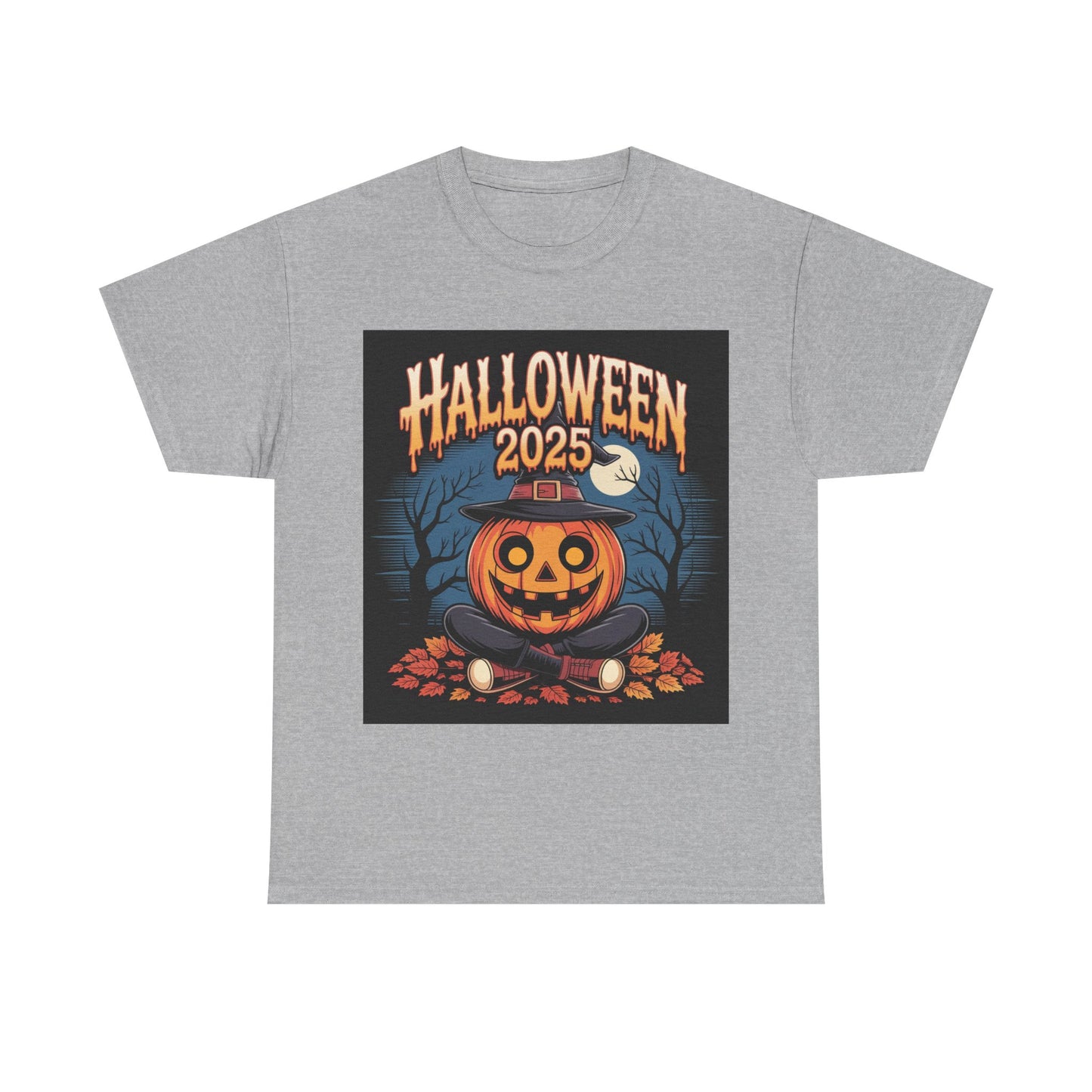Halloween Pumpkin Tee, Unisex Heavy Cotton Tee, Spooky T-Shirt, Fall Apparel, Halloween 2025, Halloween Costumes, Autumn Fashion