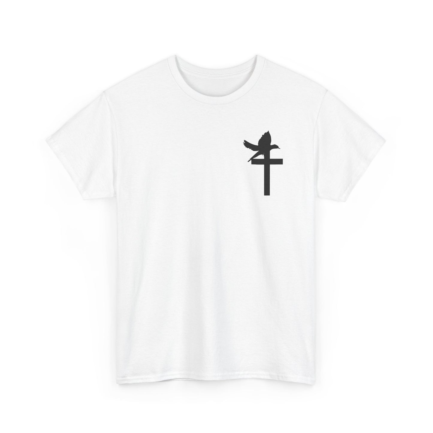 Faith-Inspired Unisex Heavy Cotton Tee | Inspirational Christian Shirt, Religious Gift, Bible Verse Tee, Cross Design, Everyday Wear