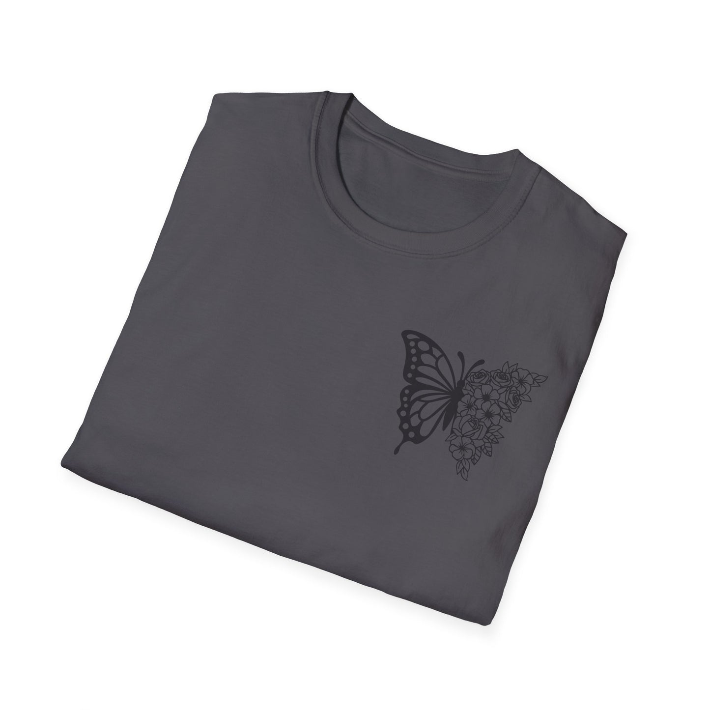 Butterfly Inspirational T-Shirt  Softstyle Tee for Nature Lovers, Casual Wear, Gift for Friends, Thoughtful Quote Shirt