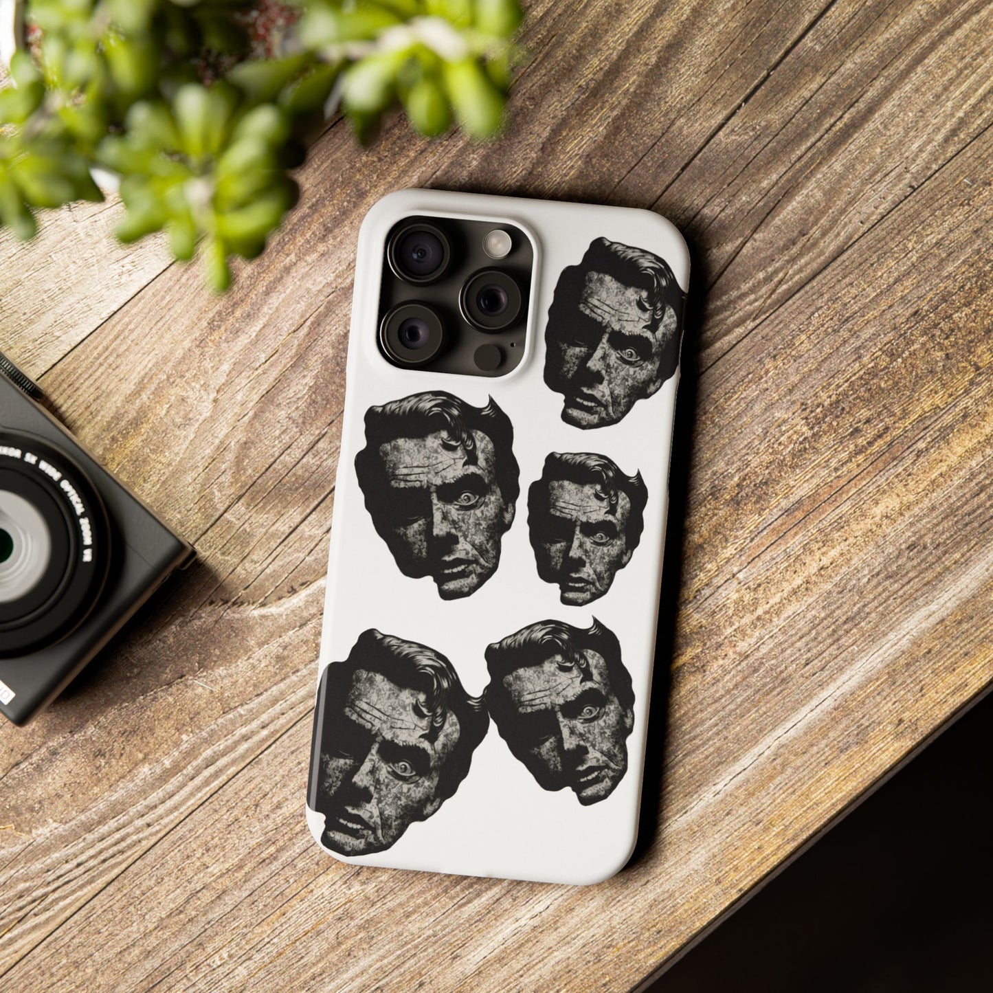 Artistic Slim Phone Cases with Unique Face Design, Trendy Accessories, Gift for Art Lovers, Stylish Phone Covers, Modern Tech [...]