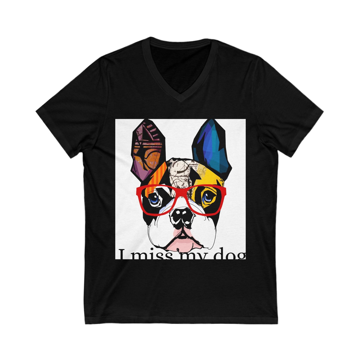 Pet Memorial V-Neck Tee, I Miss My Dog, Dog Lover Gift, Dog Loss Shirt, Grief Support Tee, Animal Lover Clothing