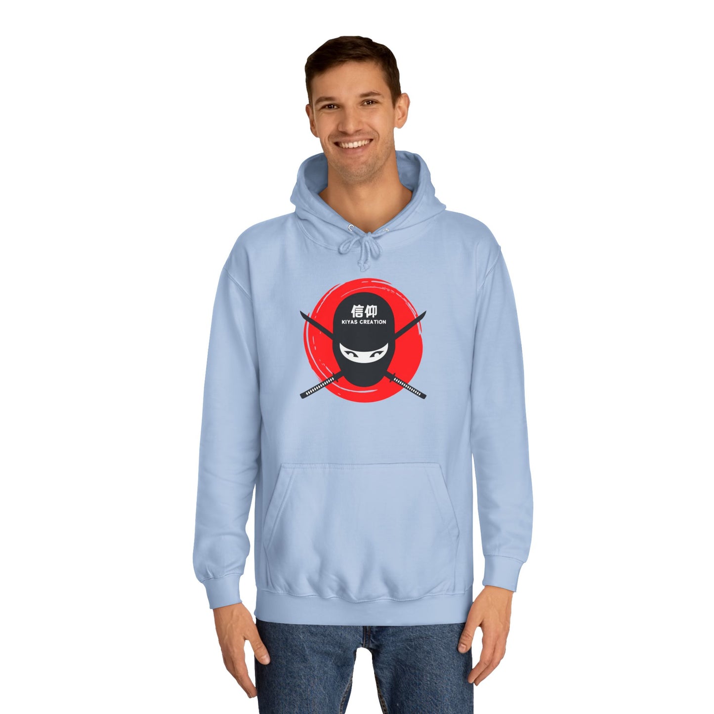 Ninja Spirit Unisex College Hoodie | Stylish Casual Wear, Gift for Students, Cozy Hoodie, College Fashion, Unique Graphic Sweatshirt