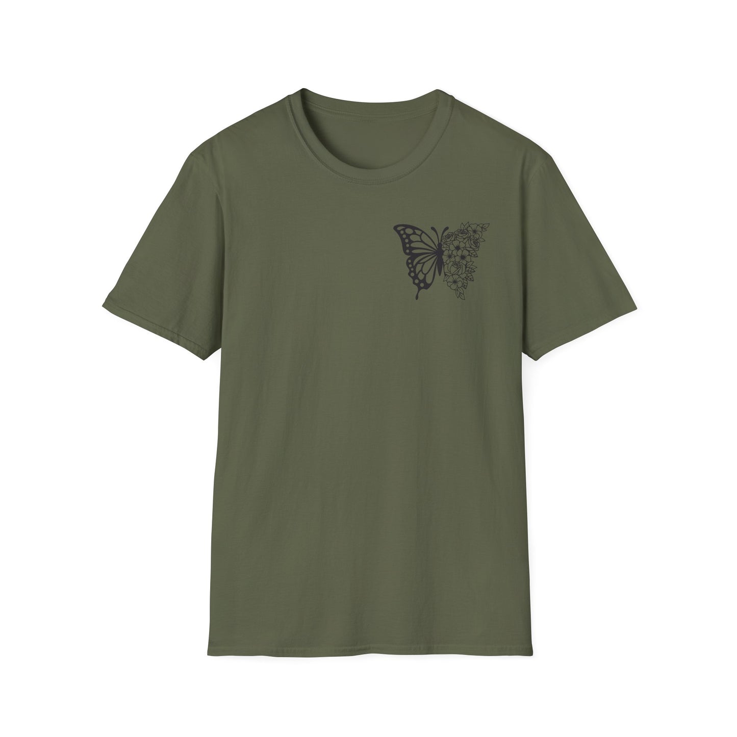 Butterfly Inspirational T-Shirt  Softstyle Tee for Nature Lovers, Casual Wear, Gift for Friends, Thoughtful Quote Shirt