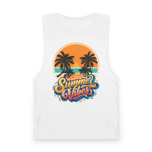 Summer Vibes Tank Top, Unisex Beachwear, Tropical Tee, Vacation Shirt, Casual Summer Apparel, Gift for Him/Her