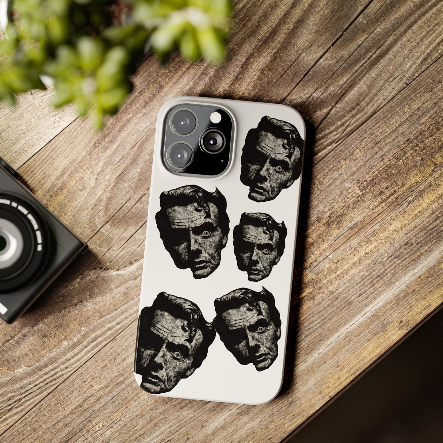 Artistic Slim Phone Cases with Unique Face Design, Trendy Accessories, Gift for Art Lovers, Stylish Phone Covers, Modern Tech [...]