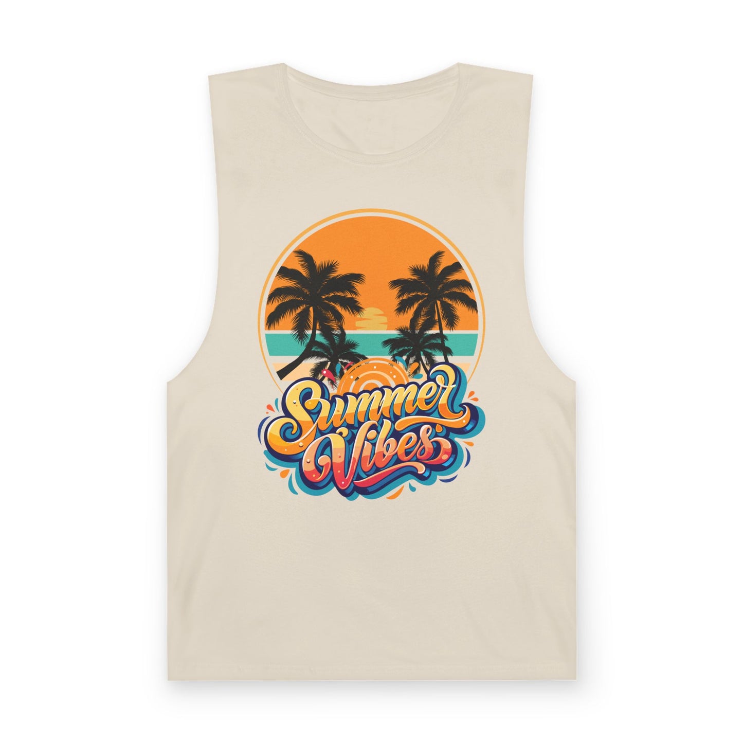 Summer Vibes Tank Top, Unisex Beachwear, Tropical Tee, Vacation Shirt, Casual Summer Apparel, Gift for Him/Her