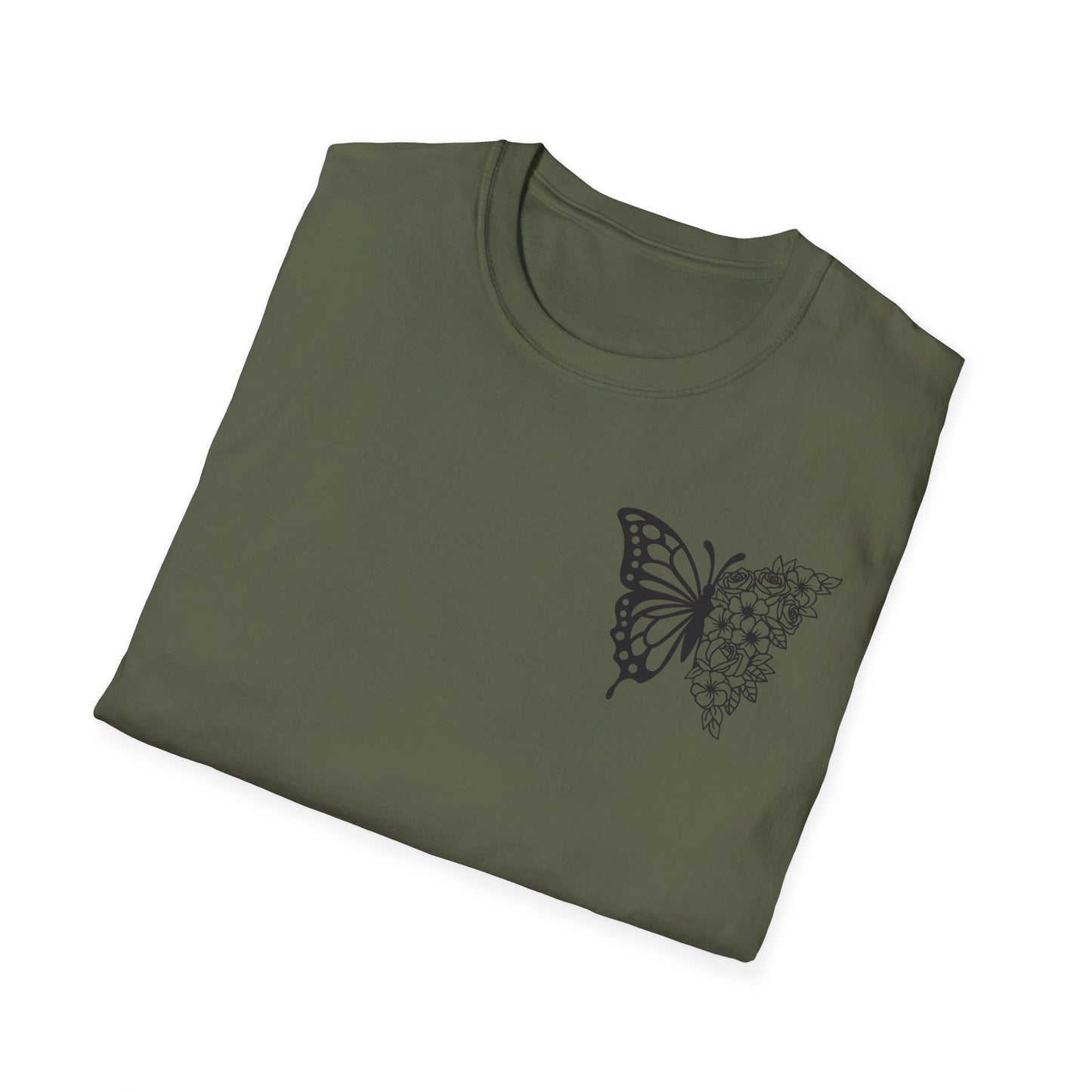 Butterfly Inspirational T-Shirt  Softstyle Tee for Nature Lovers, Casual Wear, Gift for Friends, Thoughtful Quote Shirt