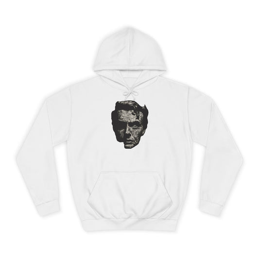 Unisex College Hoodie | Vintage Skull Design, Trendy Streetwear, Gift for Students, Cozy Outfit, Ideal for Fall