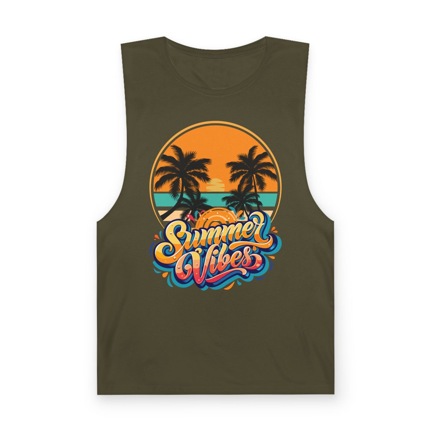 Summer Vibes Tank Top, Unisex Beachwear, Tropical Tee, Vacation Shirt, Casual Summer Apparel, Gift for Him/Her