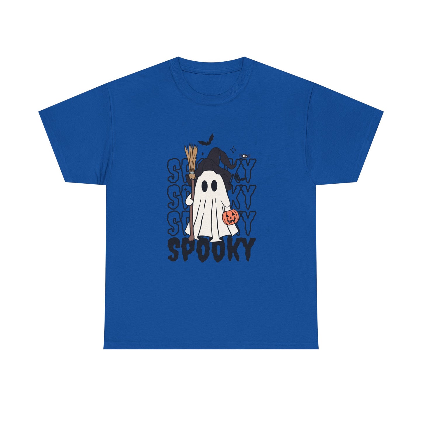Spooky Ghost Unisex Heavy Cotton Tee - Halloween T-Shirt, Fall Fashion, Halloween Costume, Ghost Shirt, Casual Tee