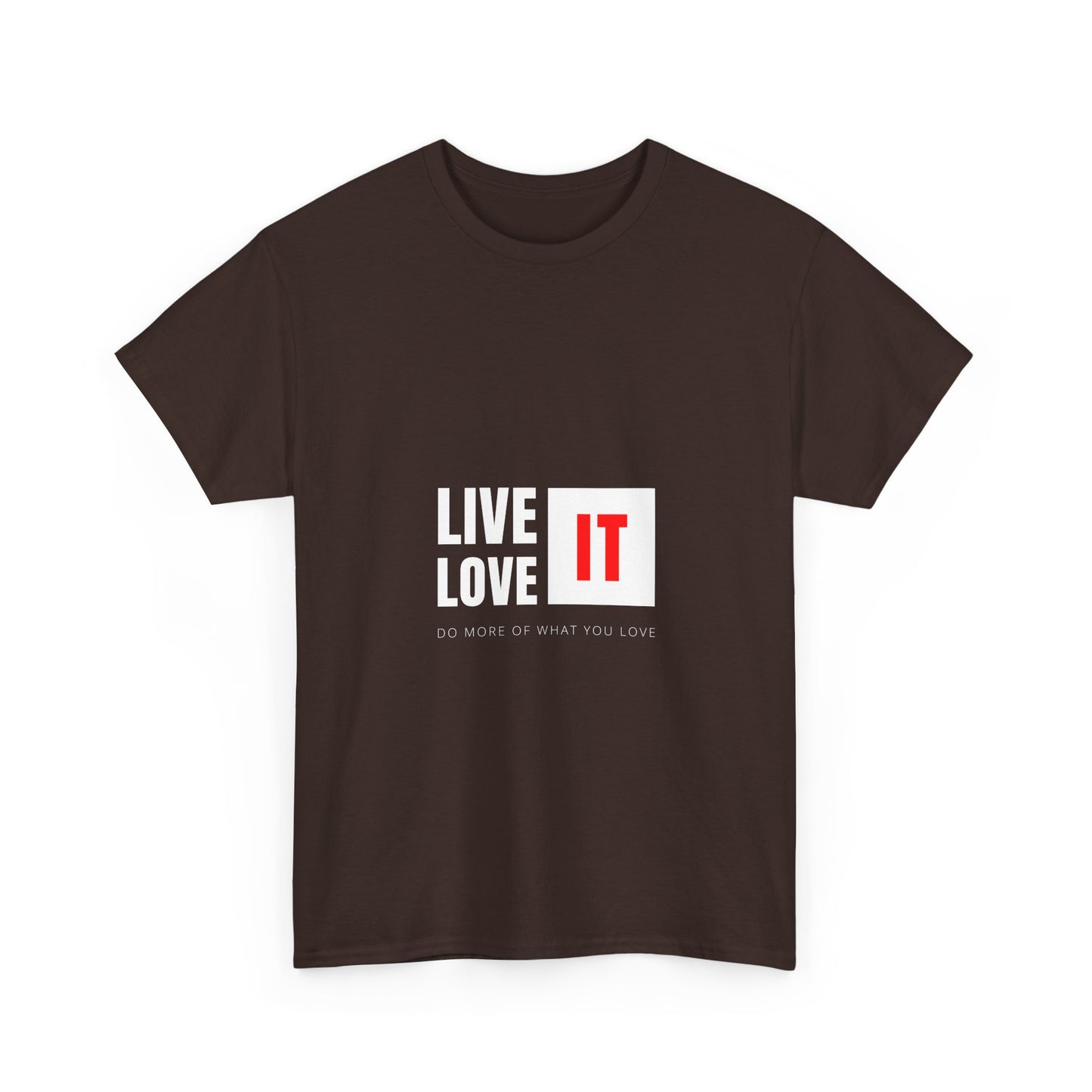 Unisex Heavy Cotton Tee - Live Love It, Casual Tee, Graphic T-Shirt, Comfortable Everyday Wear, Gift Idea for Friends, Relaxed Style