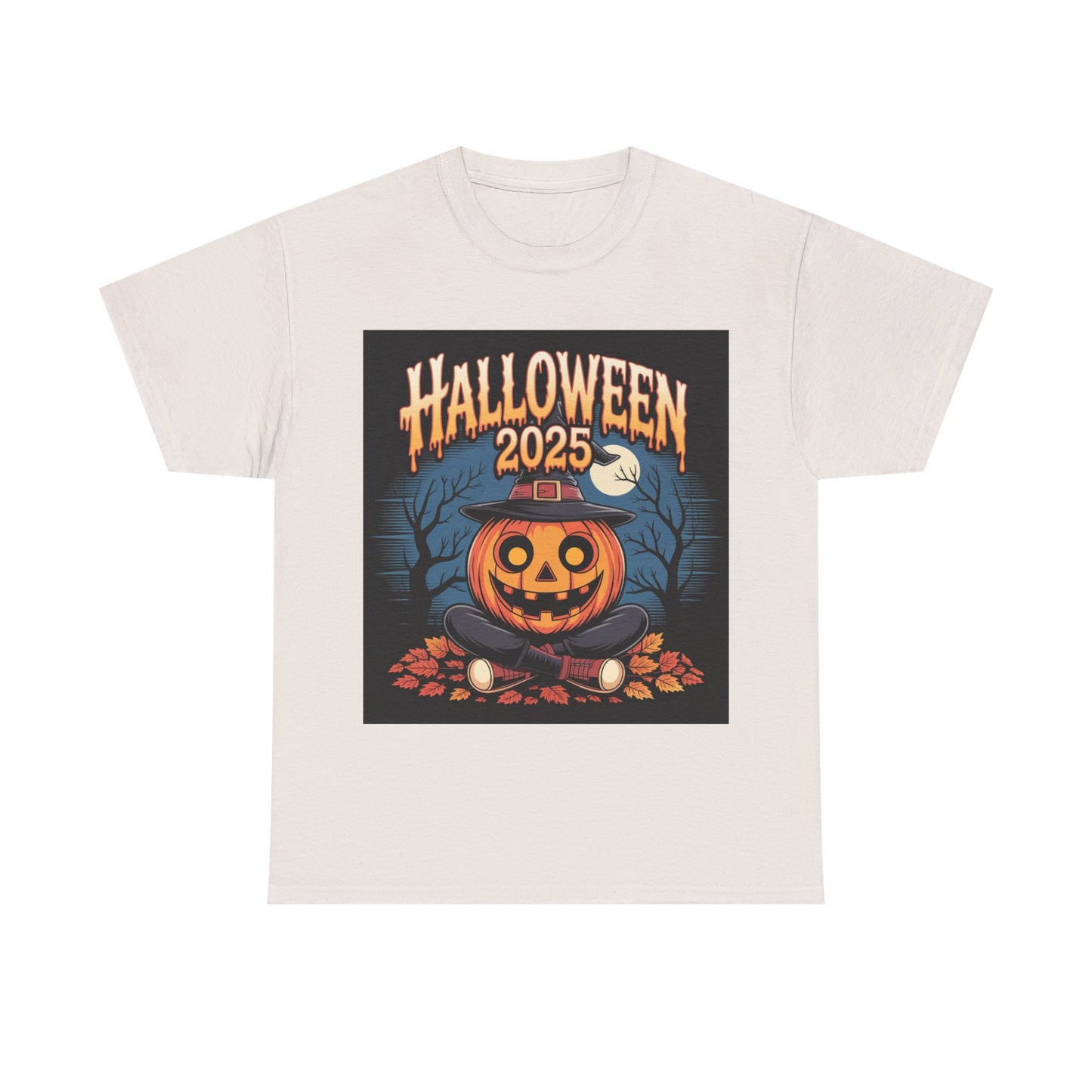 Halloween Pumpkin Tee, Unisex Heavy Cotton Tee, Spooky T-Shirt, Fall Apparel, Halloween 2025, Halloween Costumes, Autumn Fashion