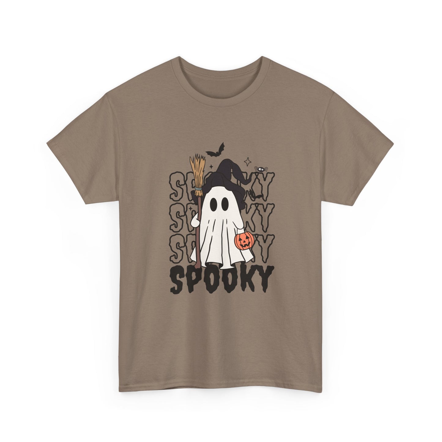 Spooky Ghost Unisex Heavy Cotton Tee - Halloween T-Shirt, Fall Fashion, Halloween Costume, Ghost Shirt, Casual Tee