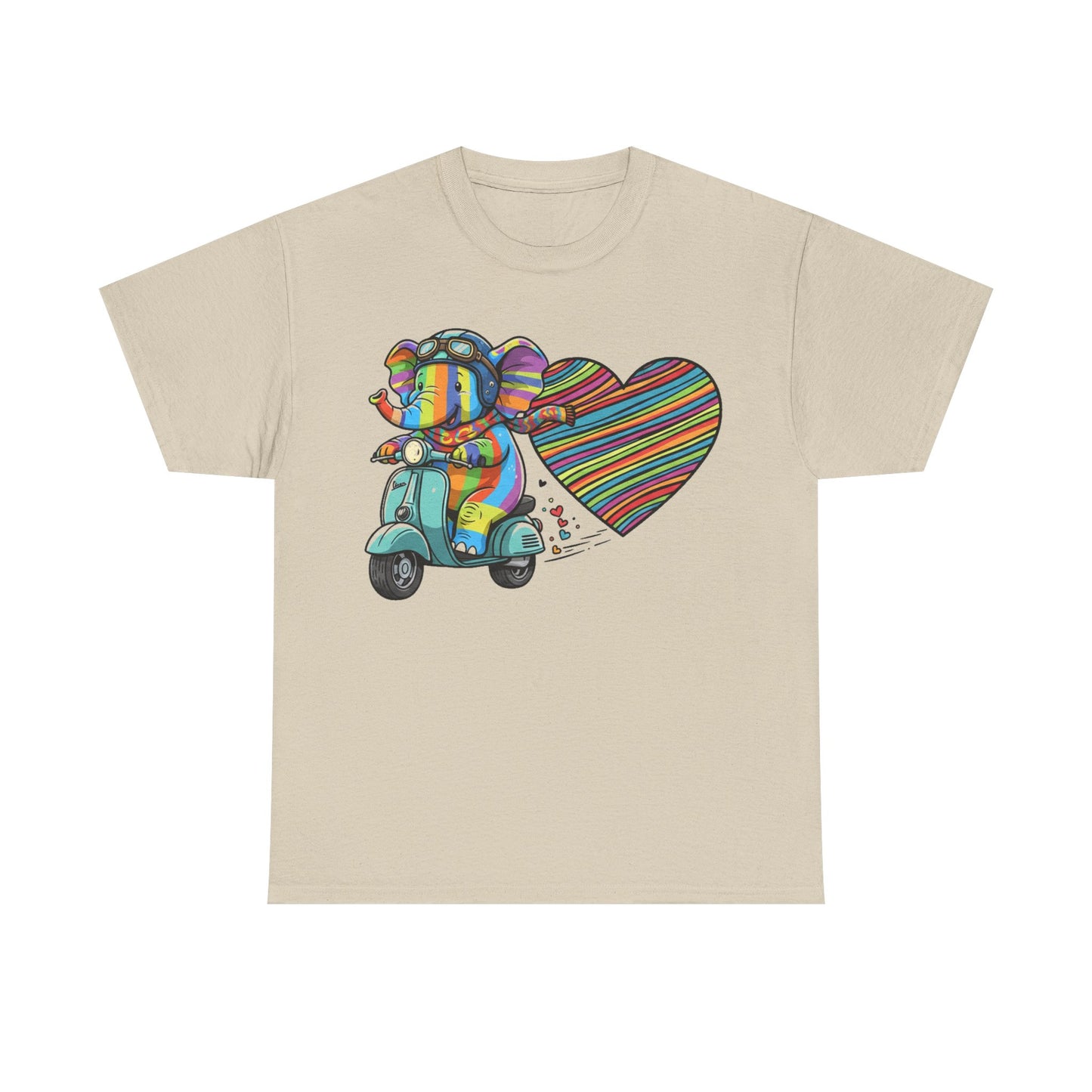 Vibrant Elephant Love Tee, Unisex Cotton T-Shirt, Colorful Graphic T-Shirt, Unique Gift for Animal Lovers, Casual Wear, Cute Apparel