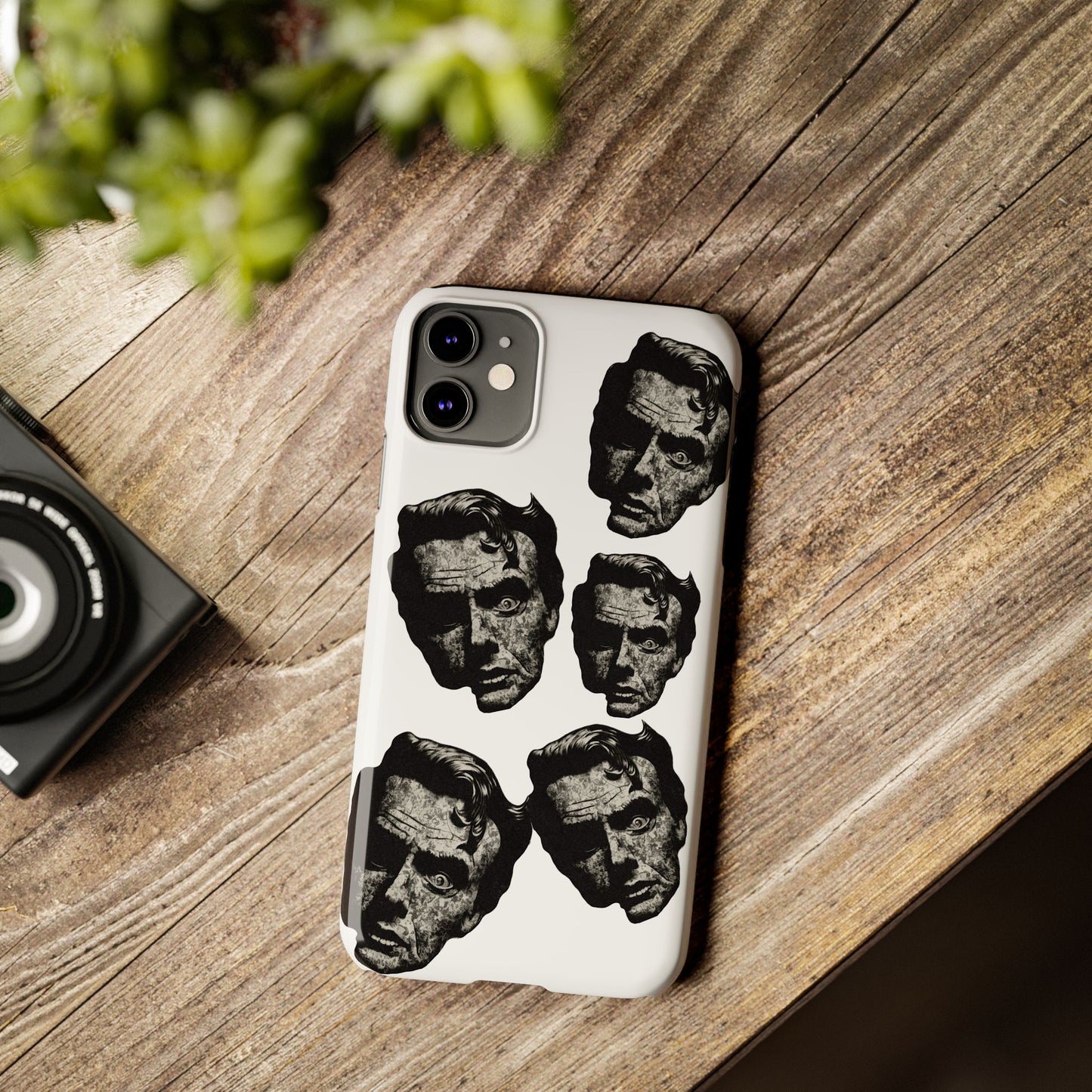Artistic Slim Phone Cases with Unique Face Design, Trendy Accessories, Gift for Art Lovers, Stylish Phone Covers, Modern Tech [...]