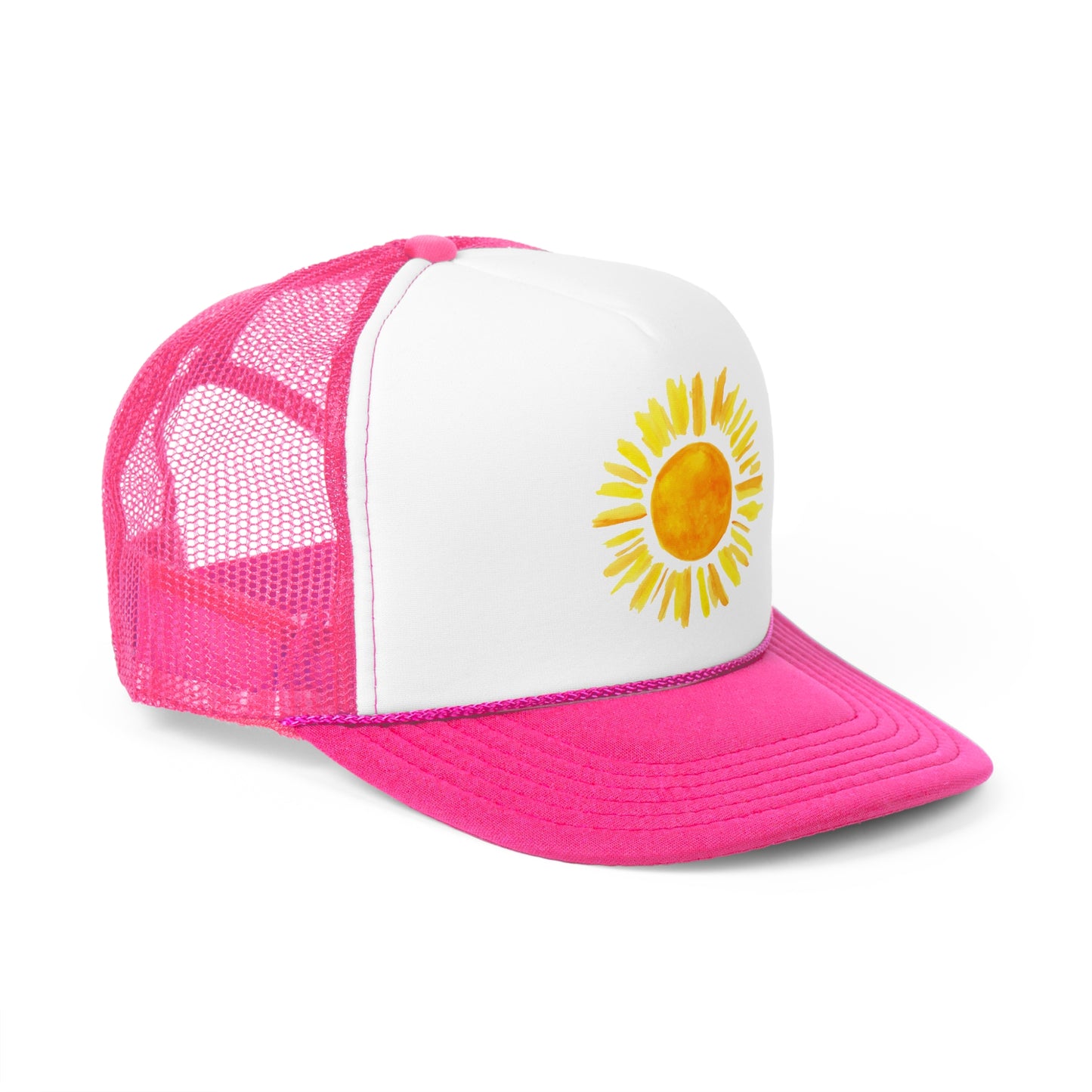 Sunny Vibes Trucker Cap | Summer Hat, Outdoor Cap, Gift for Nature Lovers, Festival Accessory, Sun-themed Cap