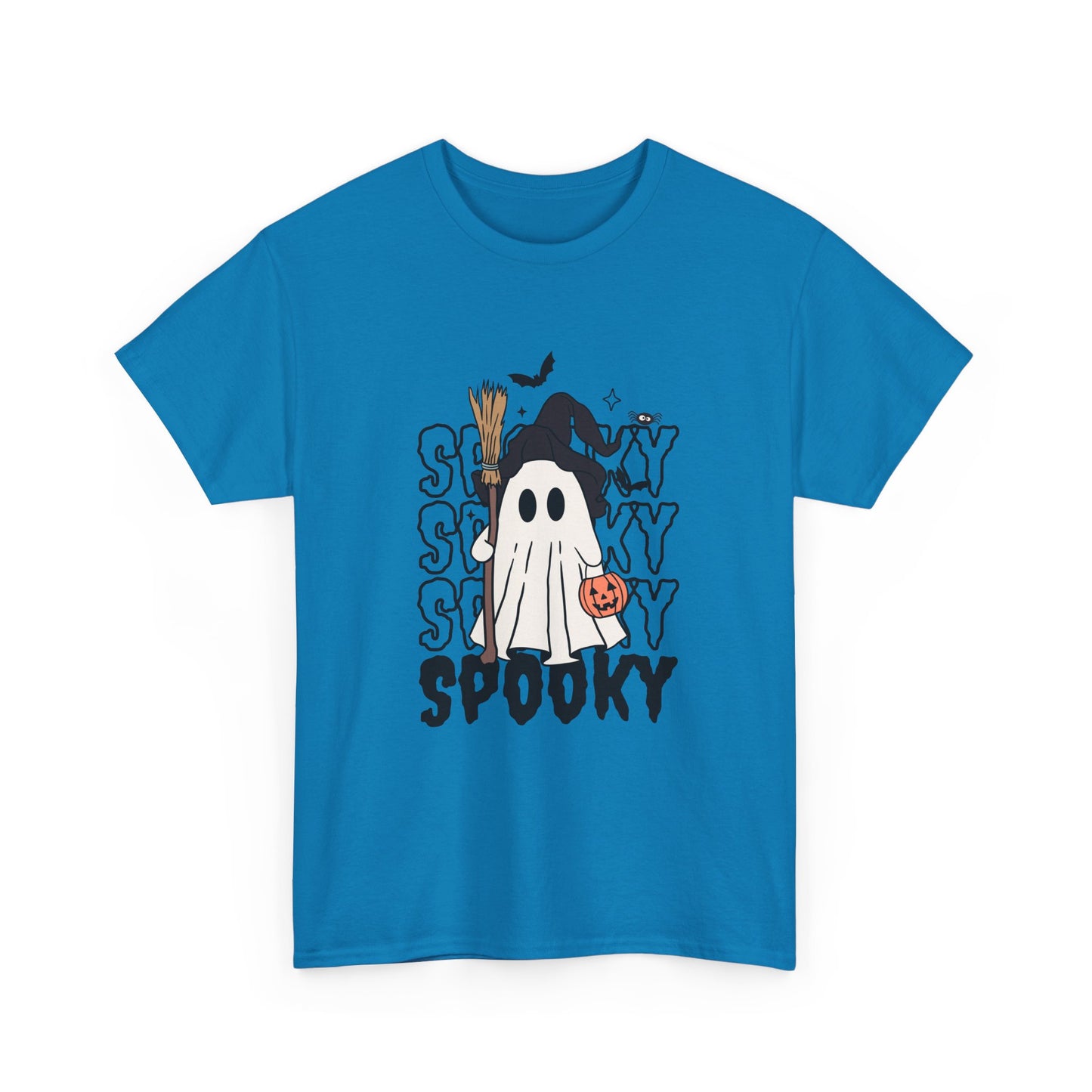 Spooky Ghost Unisex Heavy Cotton Tee - Halloween T-Shirt, Fall Fashion, Halloween Costume, Ghost Shirt, Casual Tee