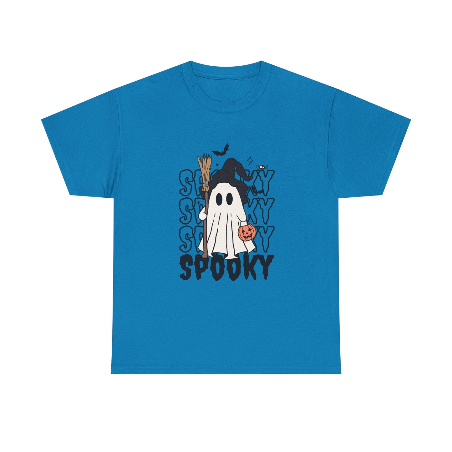 Spooky Ghost Unisex Heavy Cotton Tee - Halloween T-Shirt, Fall Fashion, Halloween Costume, Ghost Shirt, Casual Tee