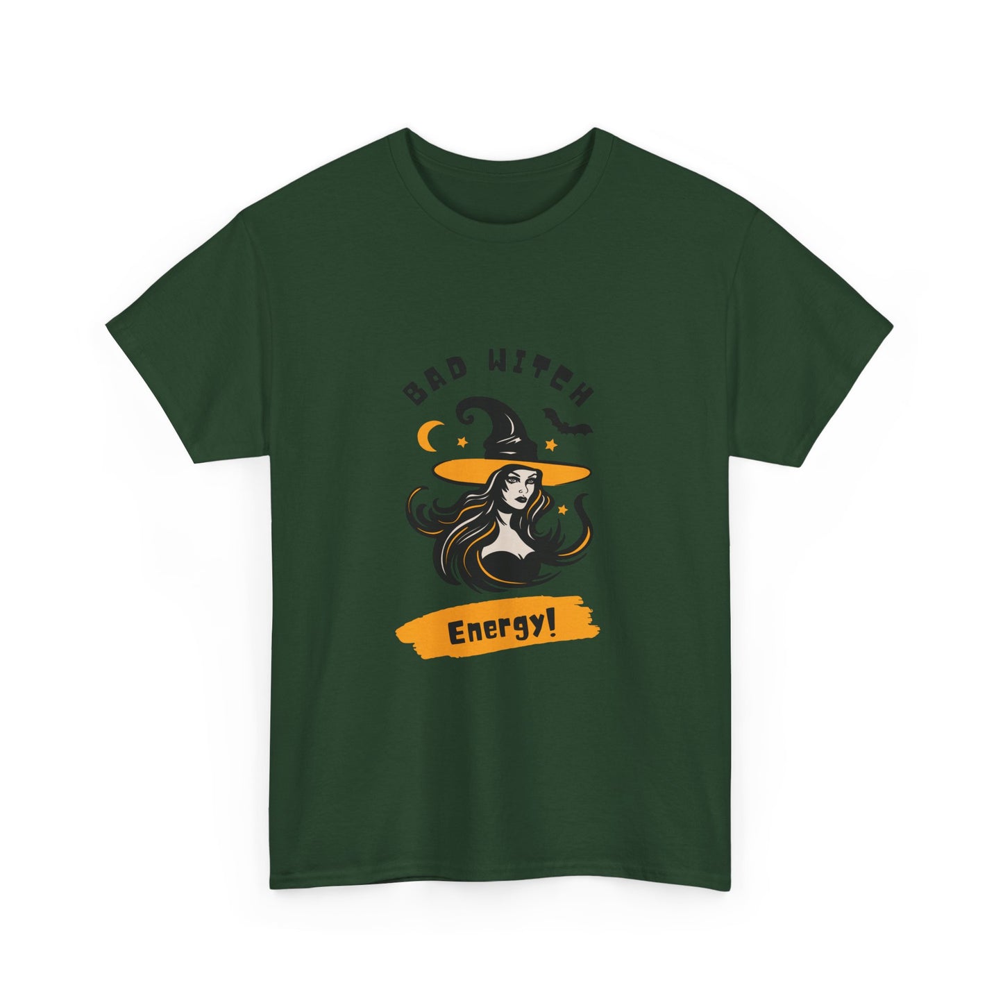 Bad Witch Energy Unisex Heavy Cotton Tee, Halloween T-Shirt, Witch Shirt, Gift for Her, Spooky Season Apparel