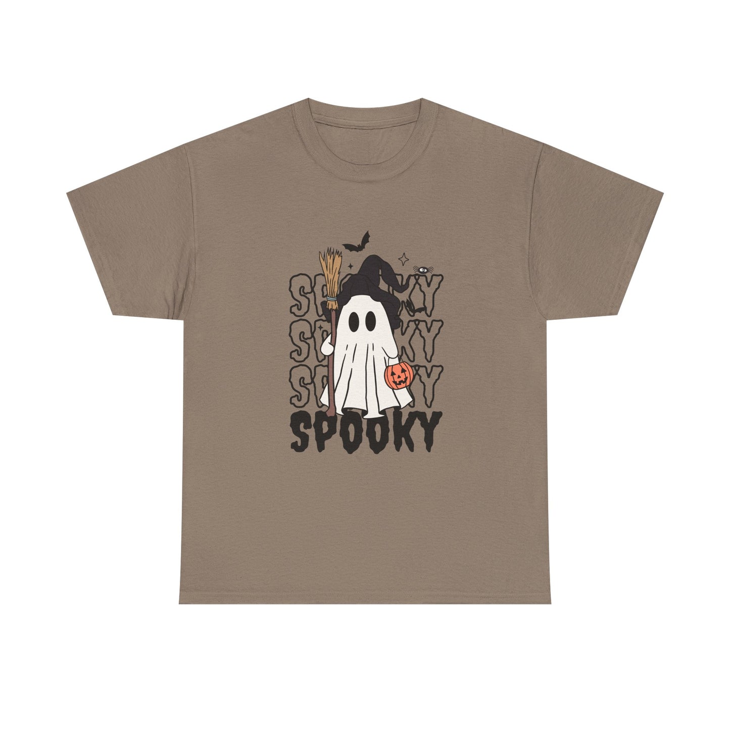 Spooky Ghost Unisex Heavy Cotton Tee - Halloween T-Shirt, Fall Fashion, Halloween Costume, Ghost Shirt, Casual Tee